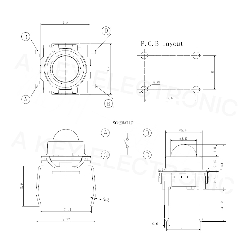 20PCS TS-F007 Touch 4-pin vert - Pinball Machine reseña y precio