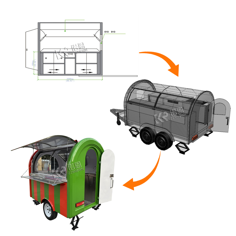 food truck trailer mobile kitc - Hot Dog Vending Cart reseña y precio