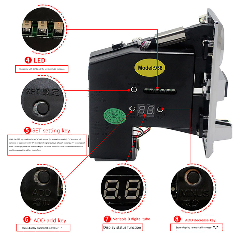 1Pc 616 Multi Coin Slot Accept - Arcade Ticket Machine reseña y precio
