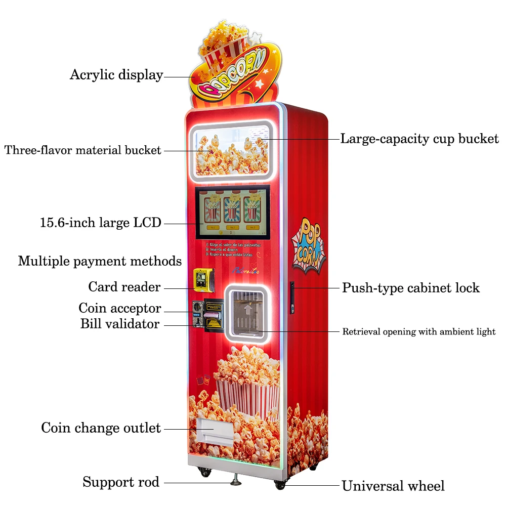 Best Seller 3 Flavoured Fully  - Popcorn Vending Machine reseña y precio