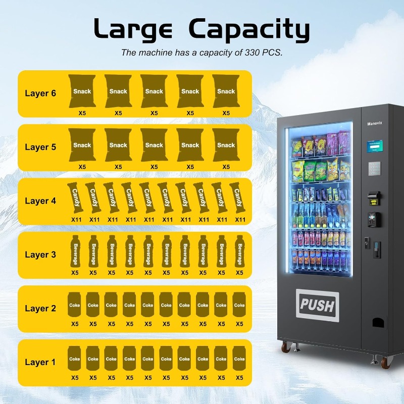Customized Large 60 Slots Snac - Bill Acceptor Vending reseña y precio